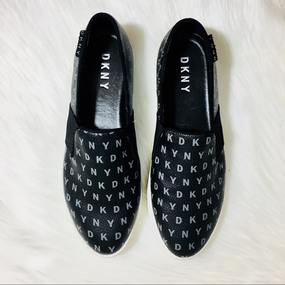dkny black slip on trainers